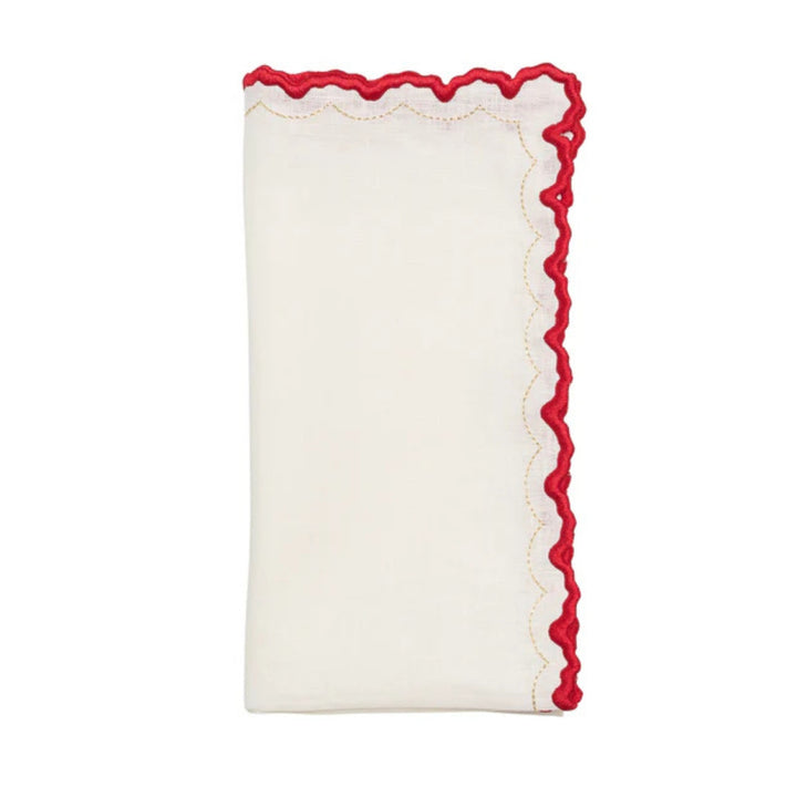 Arches Napkin - White/Red