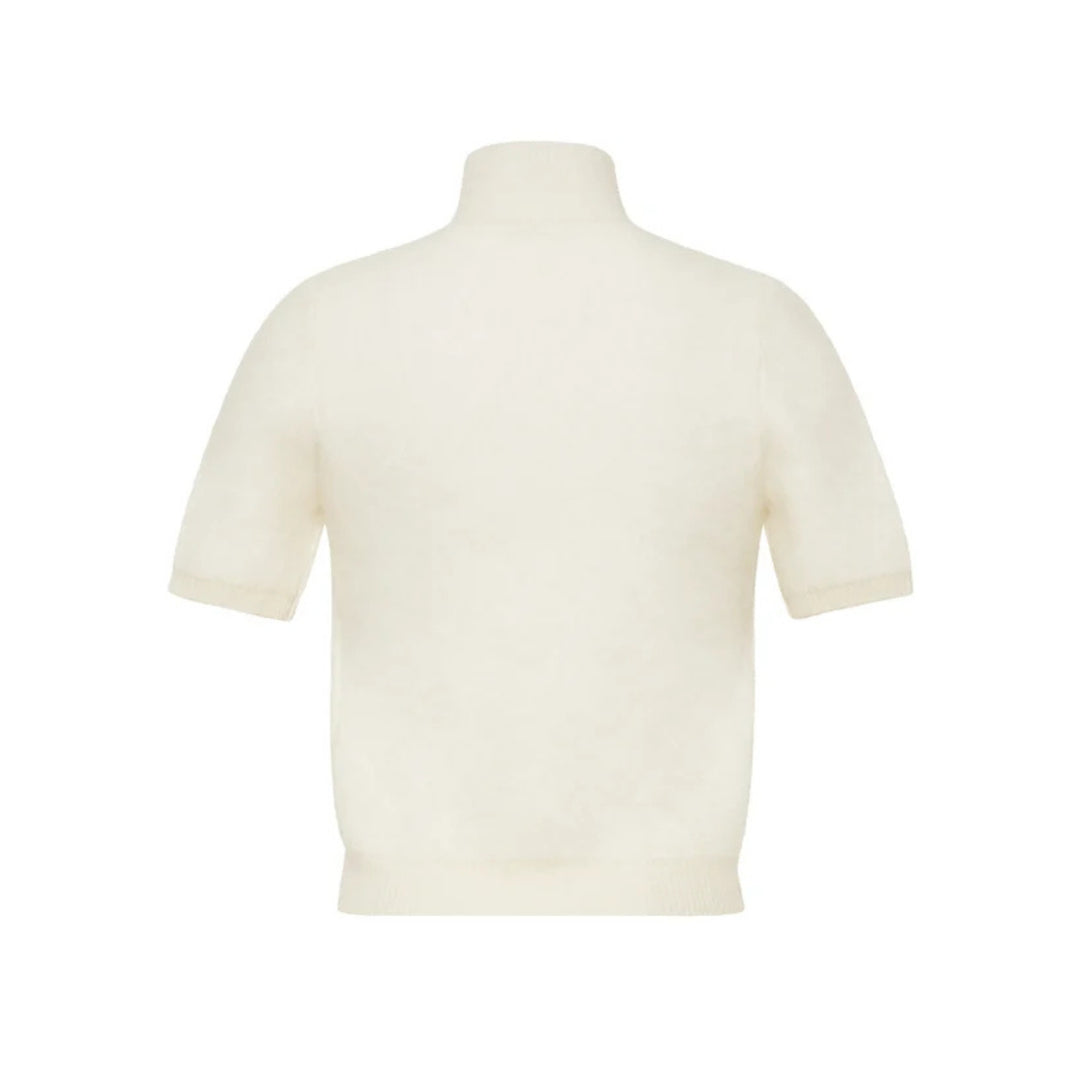 Ari Top in Brushed Cashmere in Ivory