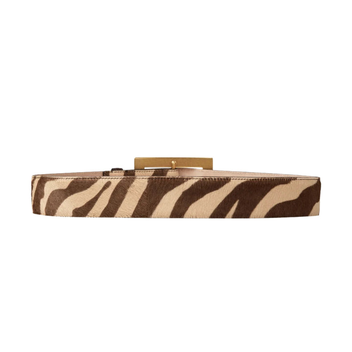 Arlie Leopard Print Pony Belt - NATURAL/GOLD - 080