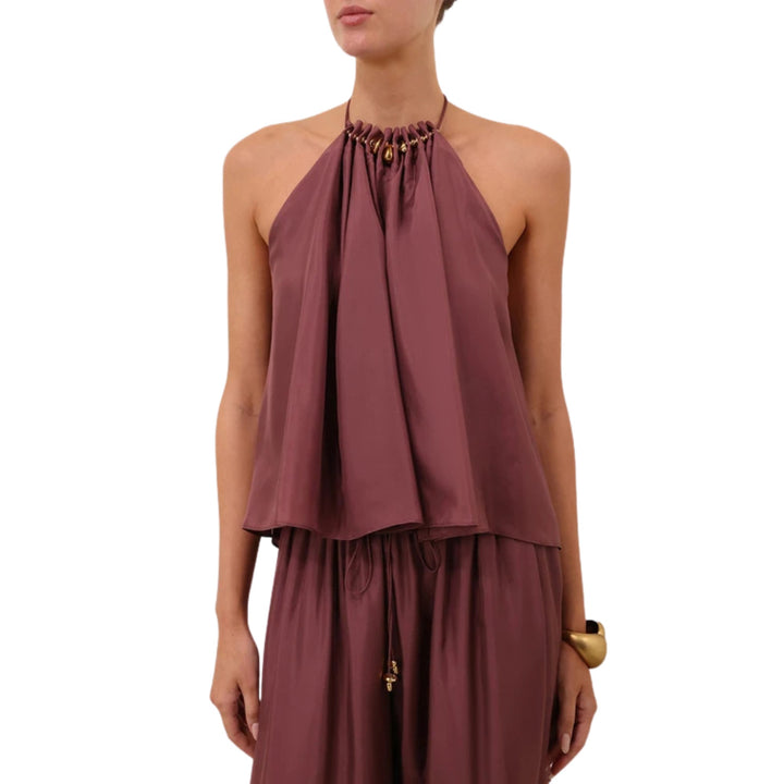 Aster Gathered Bead Cami in Musk