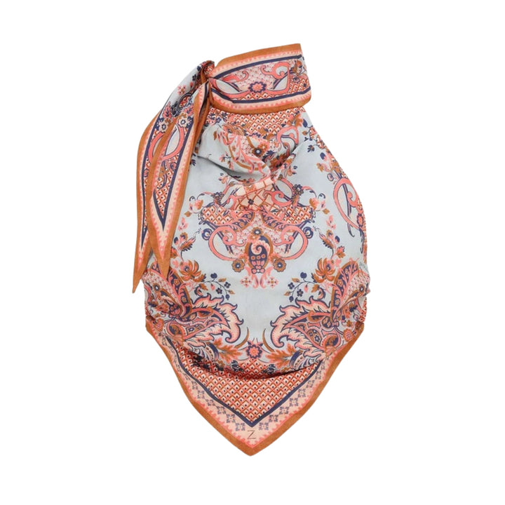 Aster Scarf Bodice in Blue Paisley Floral