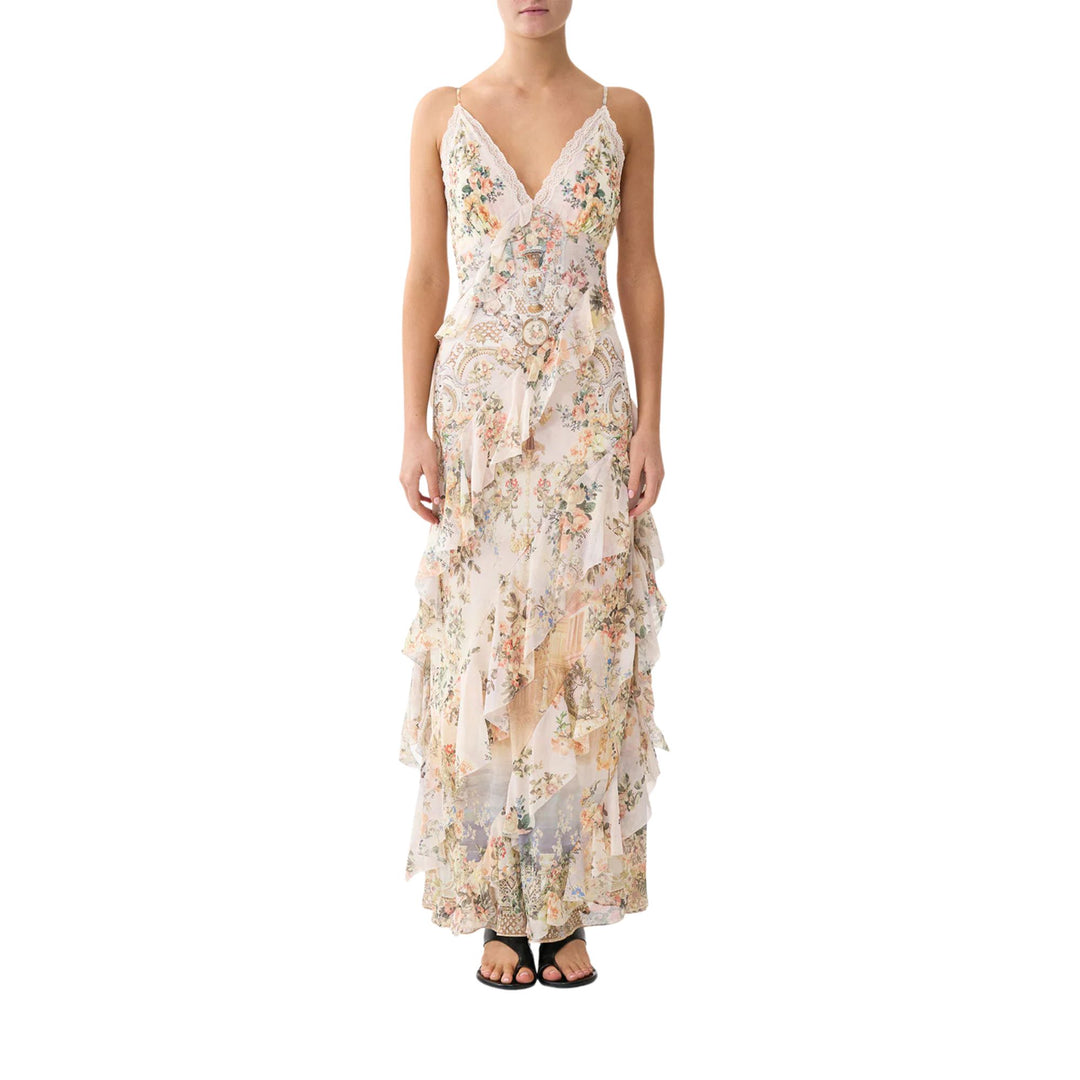 Camilla Silk Asymmetrical Ruffle Dress - Twilight in Istanbul Camilla Silk Asymmetrical Ruffle Dress - Twilight in Istanbul