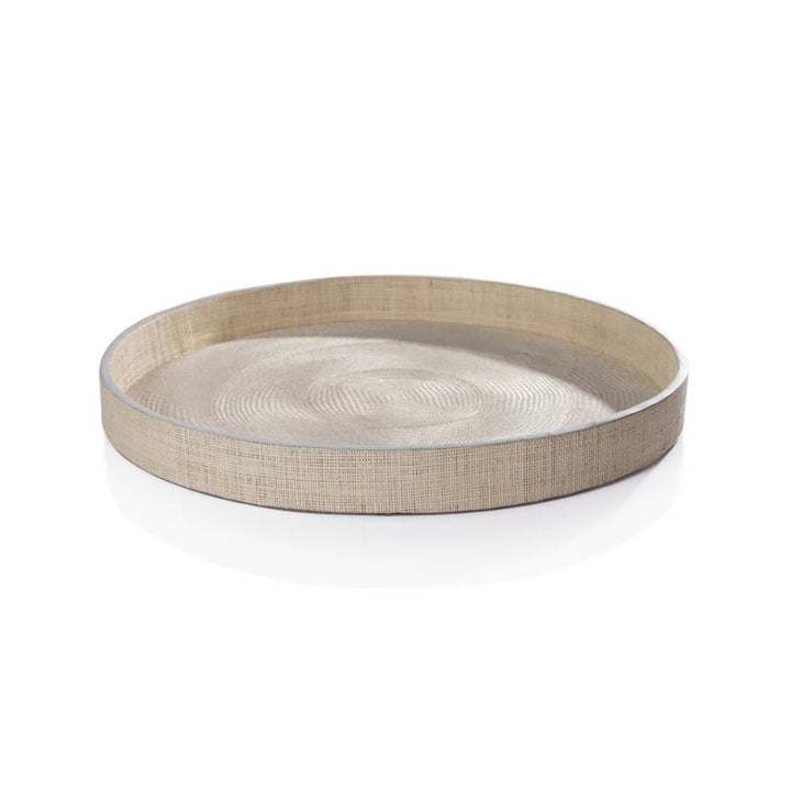 Atelier Natural Fiber Raffia Round Serving Tray