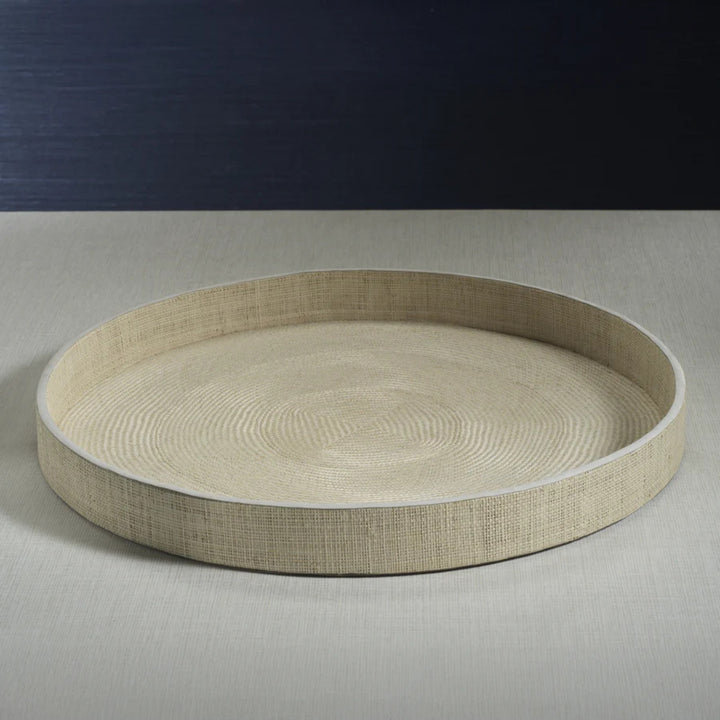 Atelier Natural Fiber Raffia Round Serving Tray