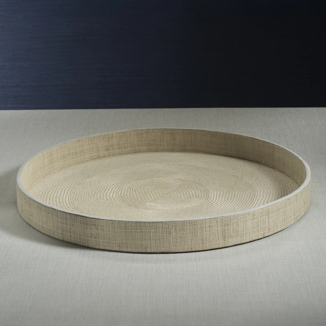 Atelier Natural Fiber Raffia Round Serving Tray