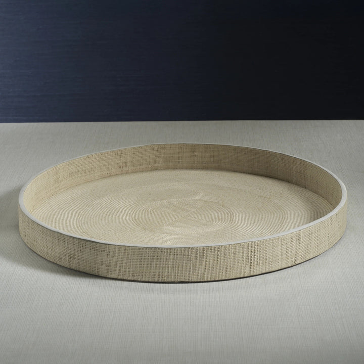 Atelier Natural Fiber Raffia Round Serving Tray