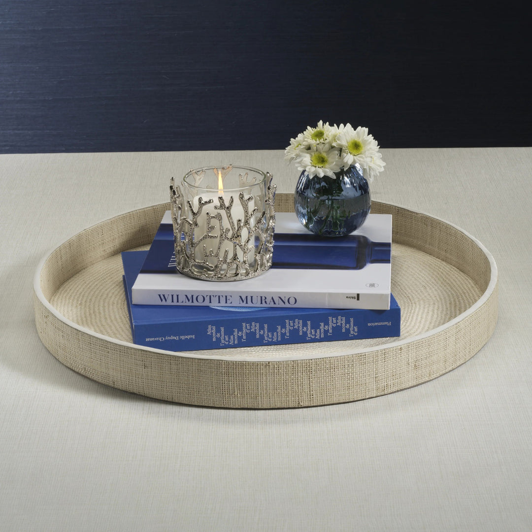 Atelier Natural Fiber Raffia Round Serving Tray