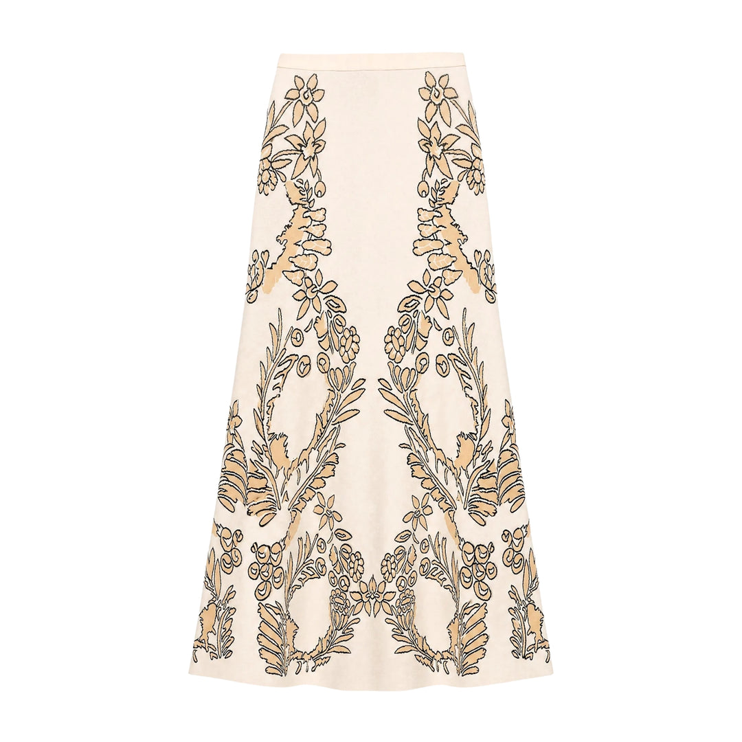 Athena Jacquard Skirt in Chamomile