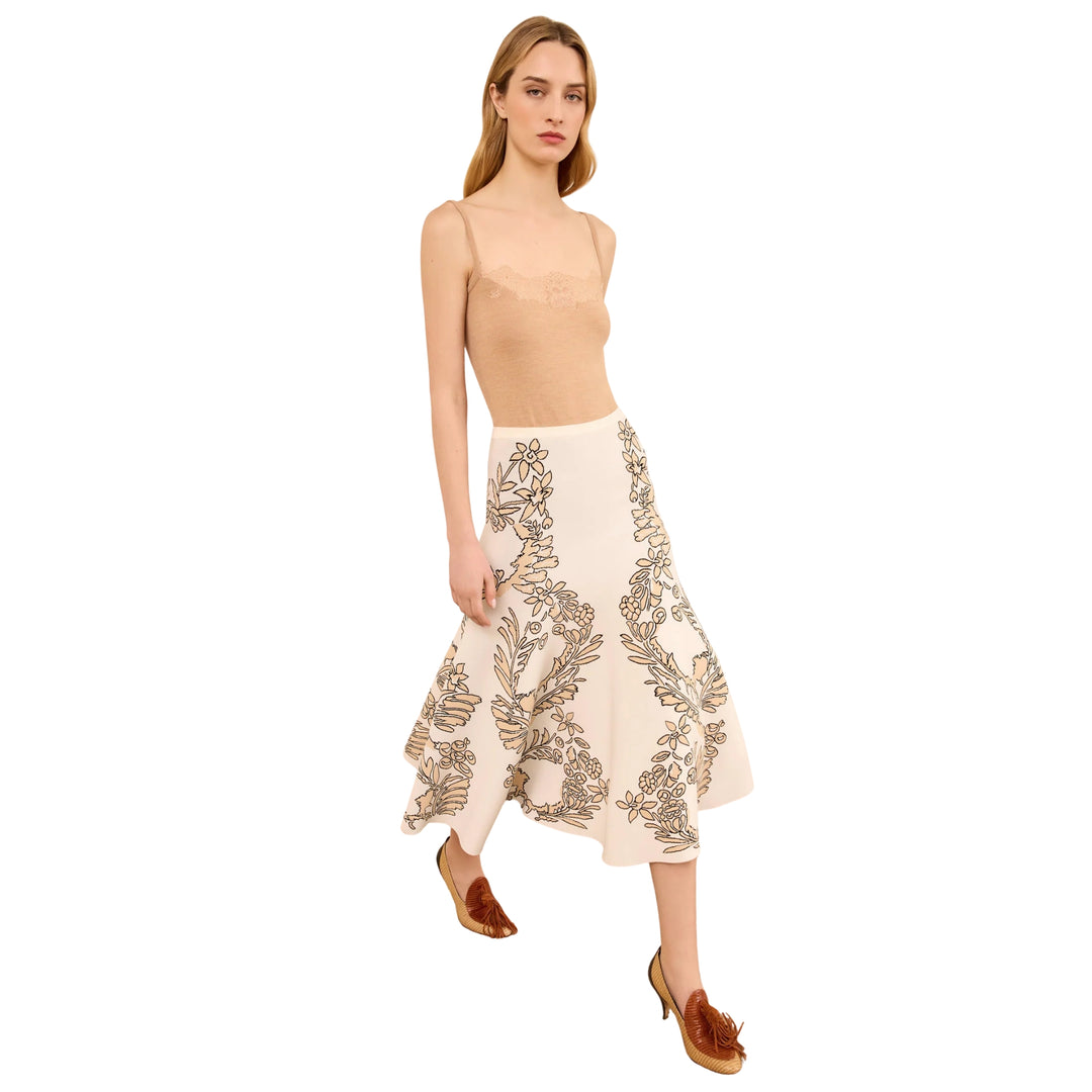 Athena Jacquard Skirt in Chamomile