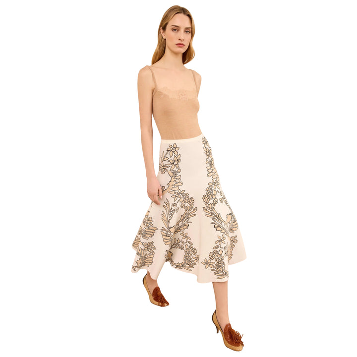 Athena Jacquard Skirt in Chamomile