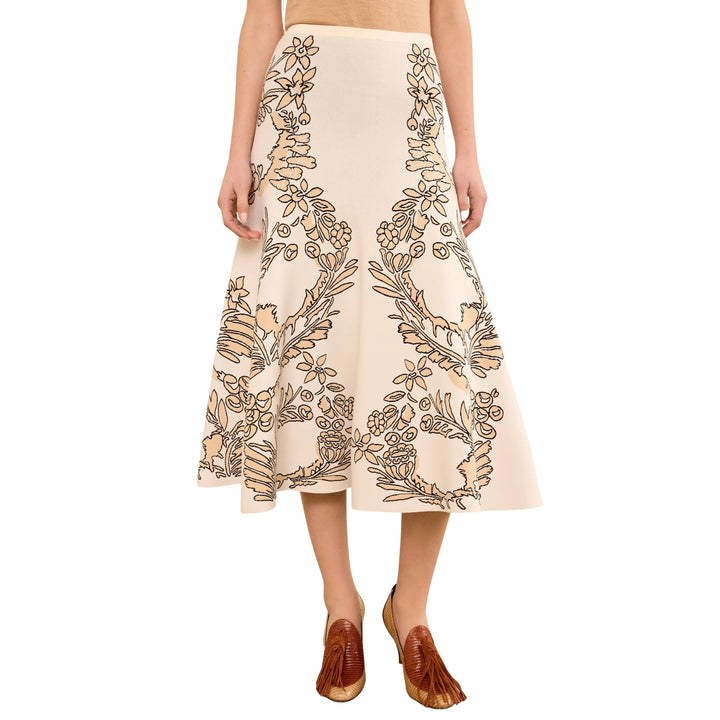Athena Jacquard Skirt in Chamomile