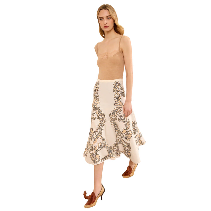 Athena Jacquard Skirt in Chamomile