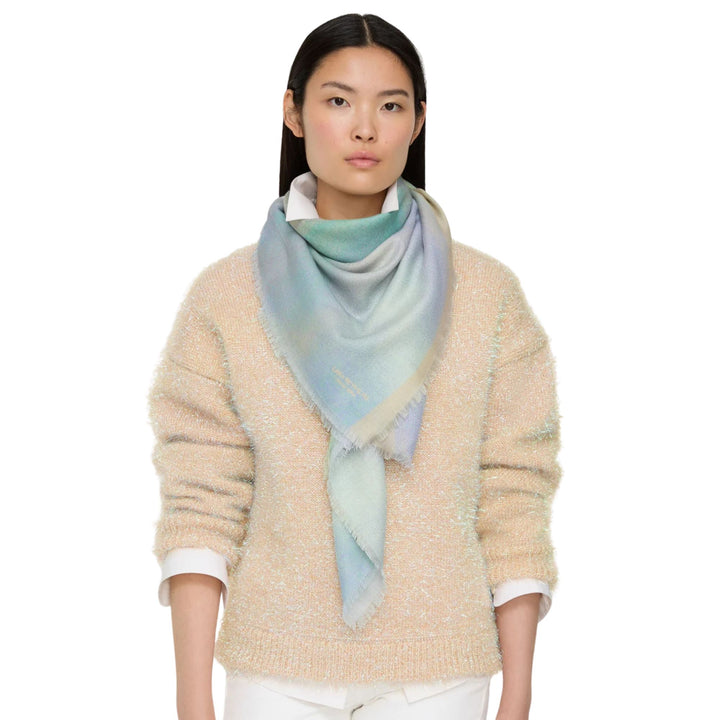 Aurora Cashmere Silk Printed Scarf - Aurora Green Multi