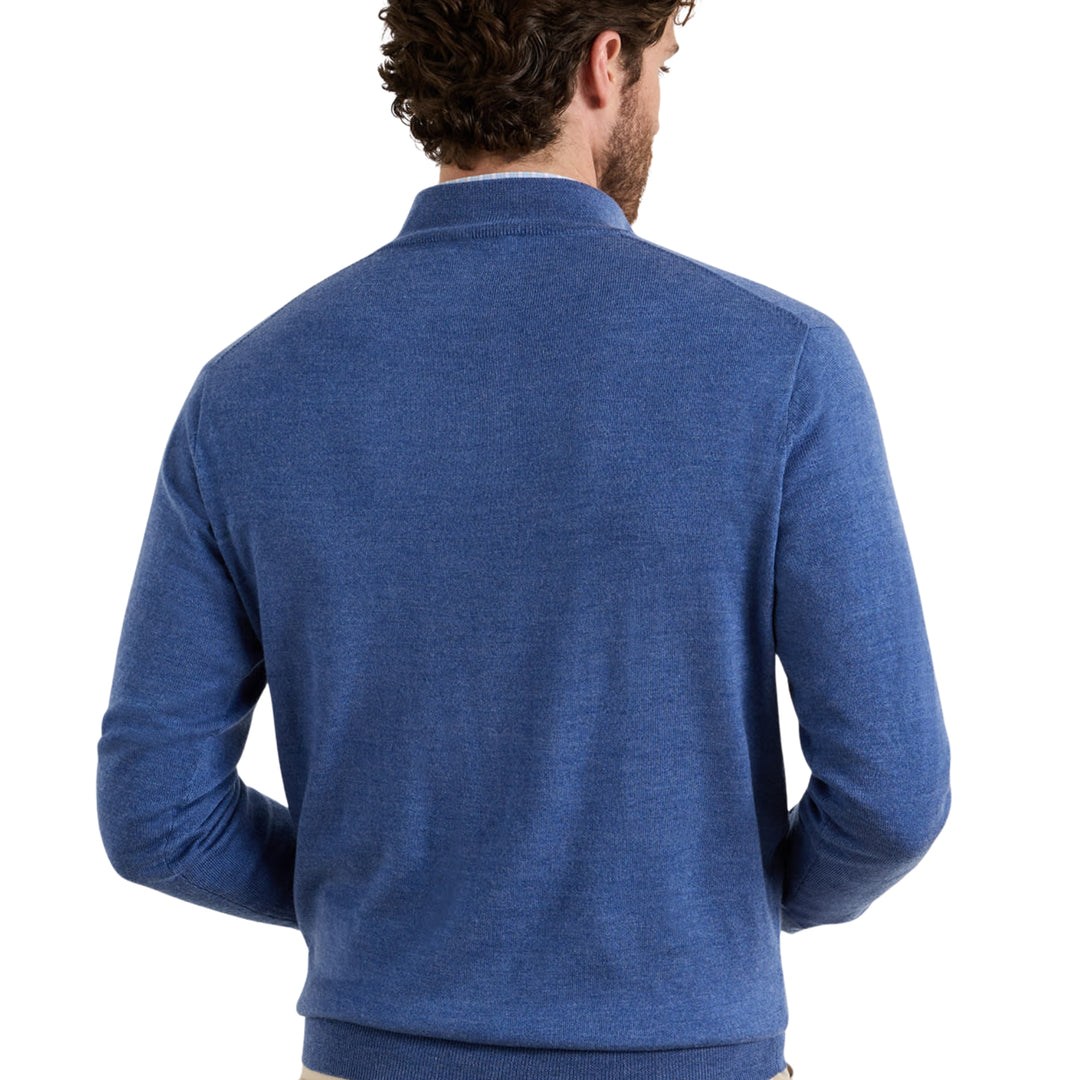Autumn Crest Suede Trim Quarter-Zip in Crown Blue