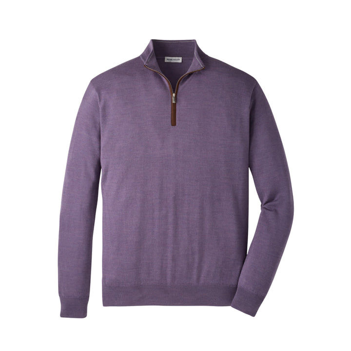 Autumn Crest Suede Trim Quarter-Zip in Purple Fig