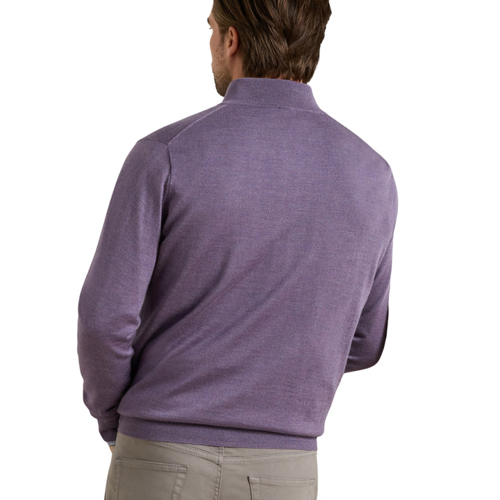 Autumn Crest Suede Trim Quarter-Zip in Purple Fig