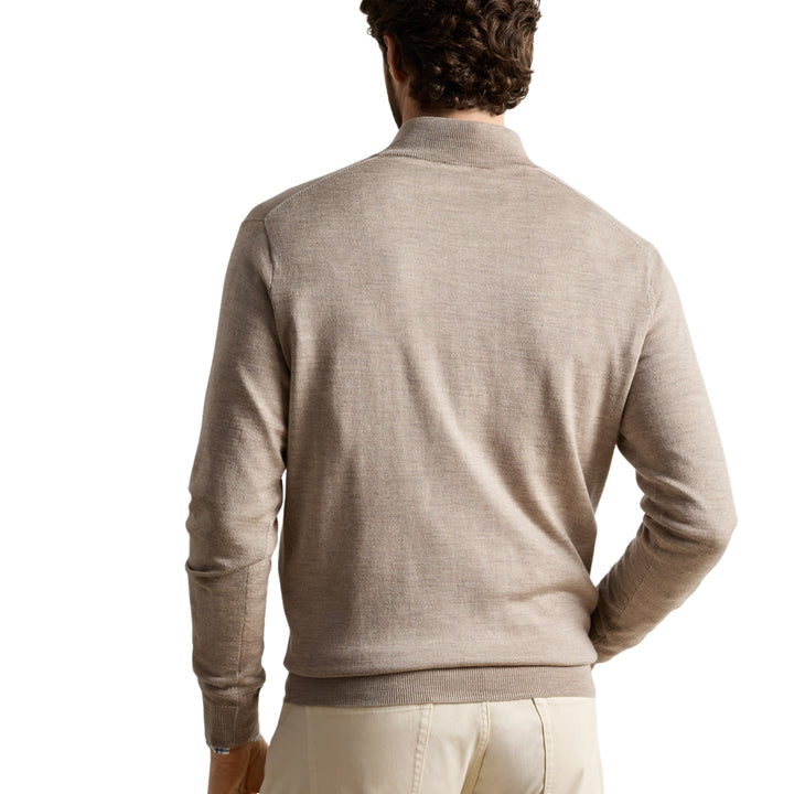 Autumn Crest Suede Trim Quarter-Zip in Stone