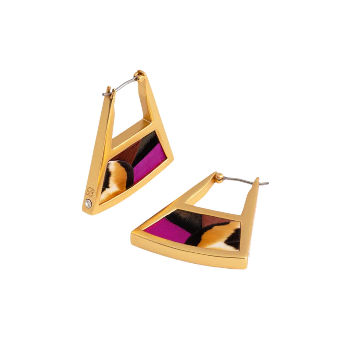 Ava Double Sided Triangle Hoop