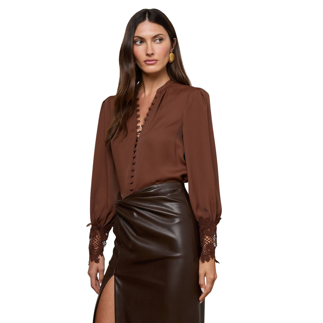 Ava Lace Cuff Blouse