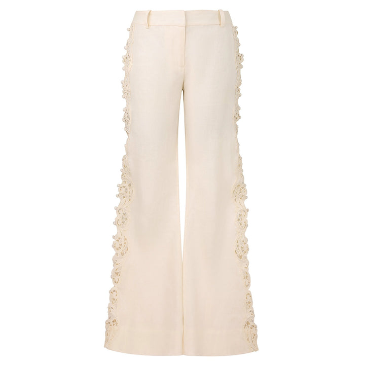 Awaken Embroidered Pant in Cream
