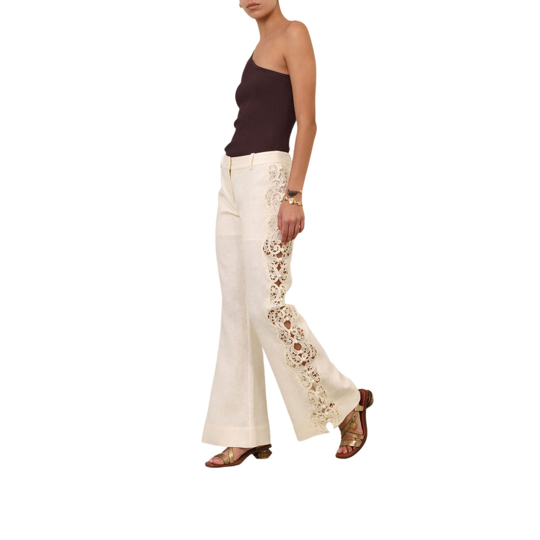 Awaken Embroidered Pant in Cream