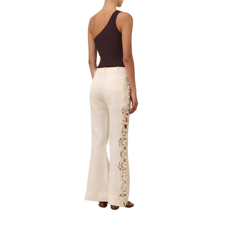 Awaken Embroidered Pant in Cream