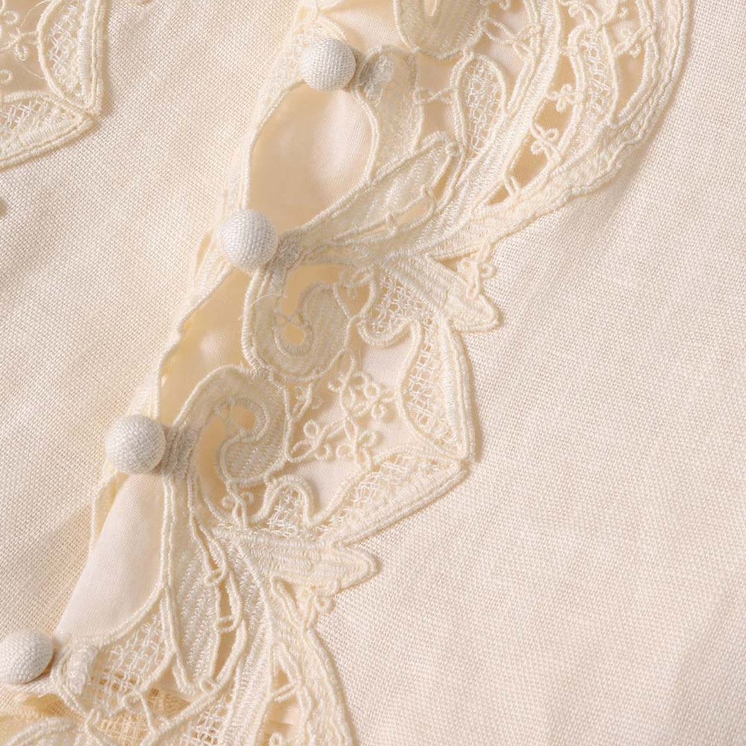 Awaken Embroidered Pant in Cream