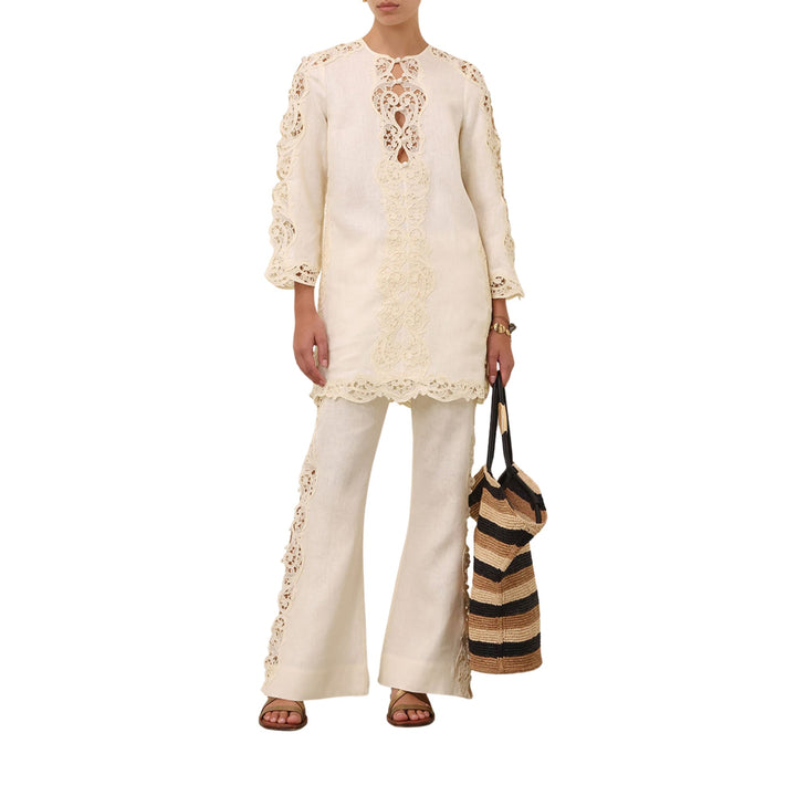 Awaken Embroidered Tunic in Cream