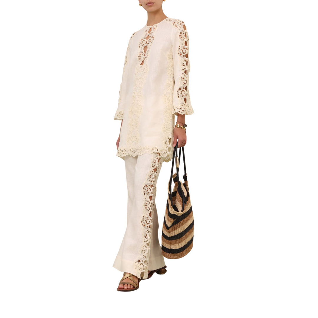 Awaken Embroidered Tunic in Cream