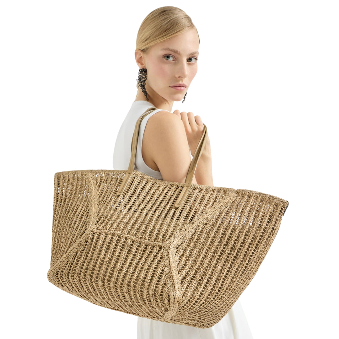 Rope Duo Raffia Medium Tote