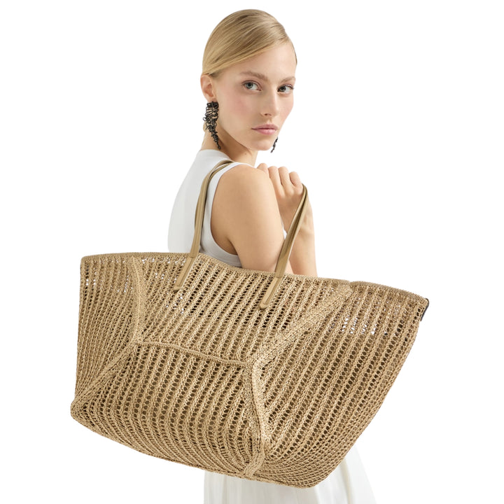 Rope Duo Raffia Medium Tote