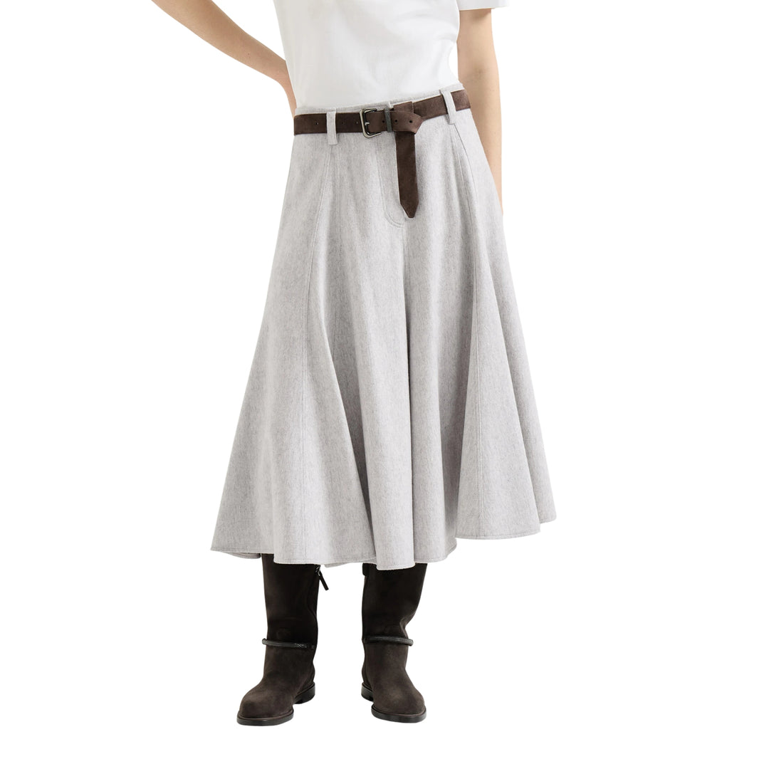 BEAVER FLANNEL FLUTE MIDI SKIRT