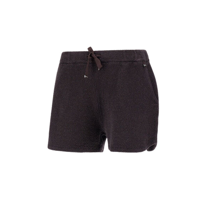 BRIGHT DIAGONAL FLEECE KNIT SHORTS IN CHOCOLATE BROWN