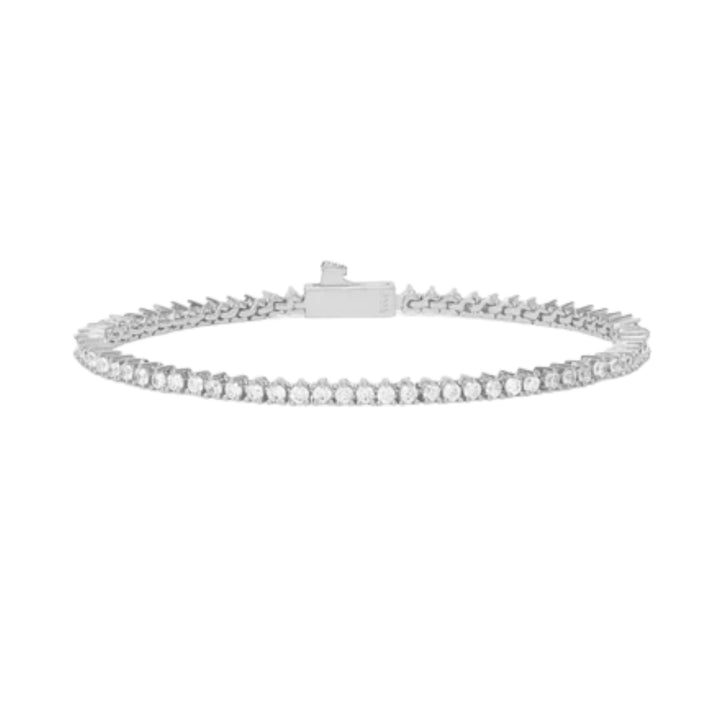 Baby Not Your Basic Silver Tennis Bracelet - Silver/White