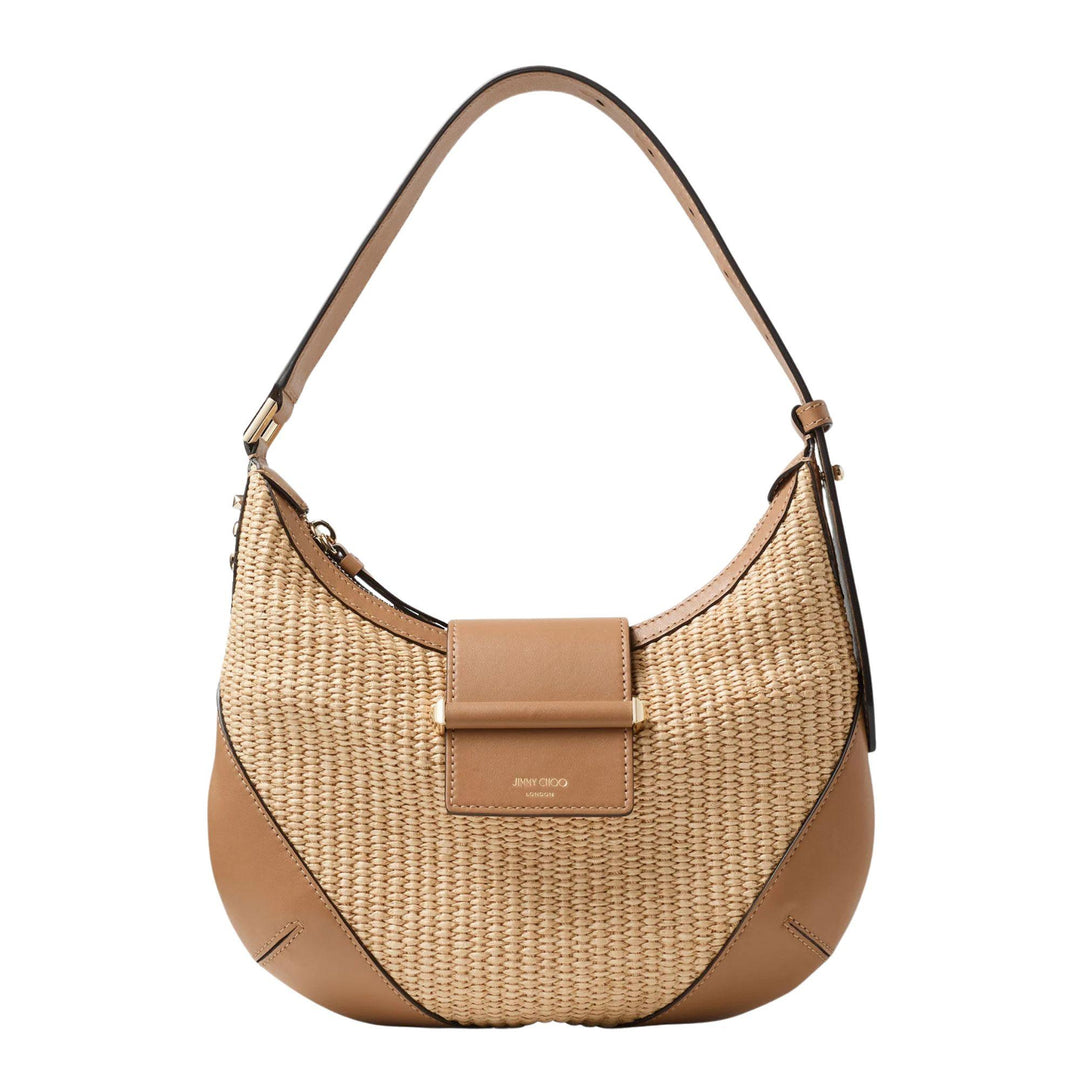 Toffee Raffia Bar Hobo Bag