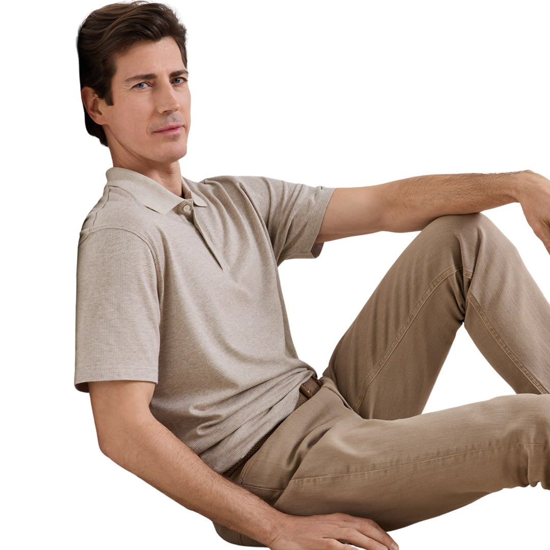 Barnes Knit Polo in Truffle