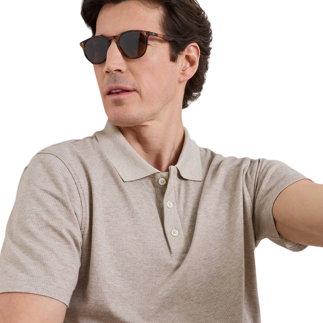 Barnes Knit Polo in Truffle