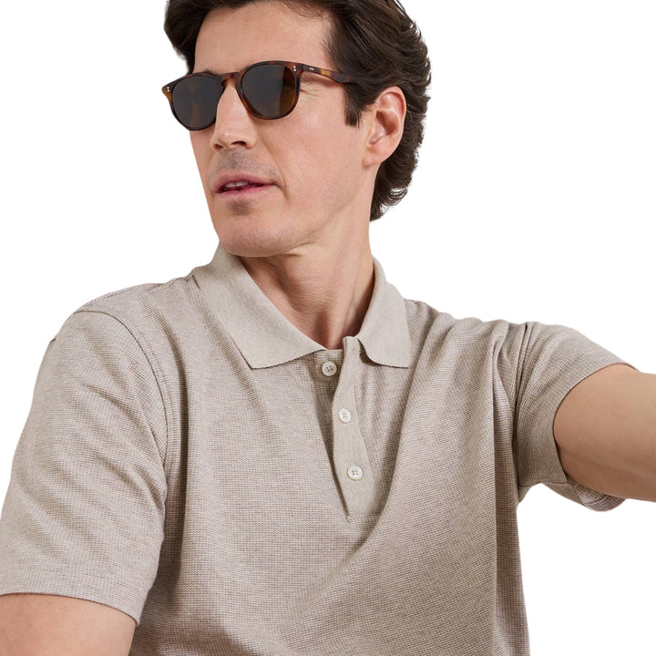 Barnes Knit Polo in Truffle