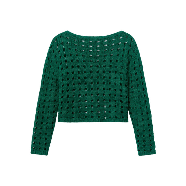 Basket Stitch Bateau Neck Sweater