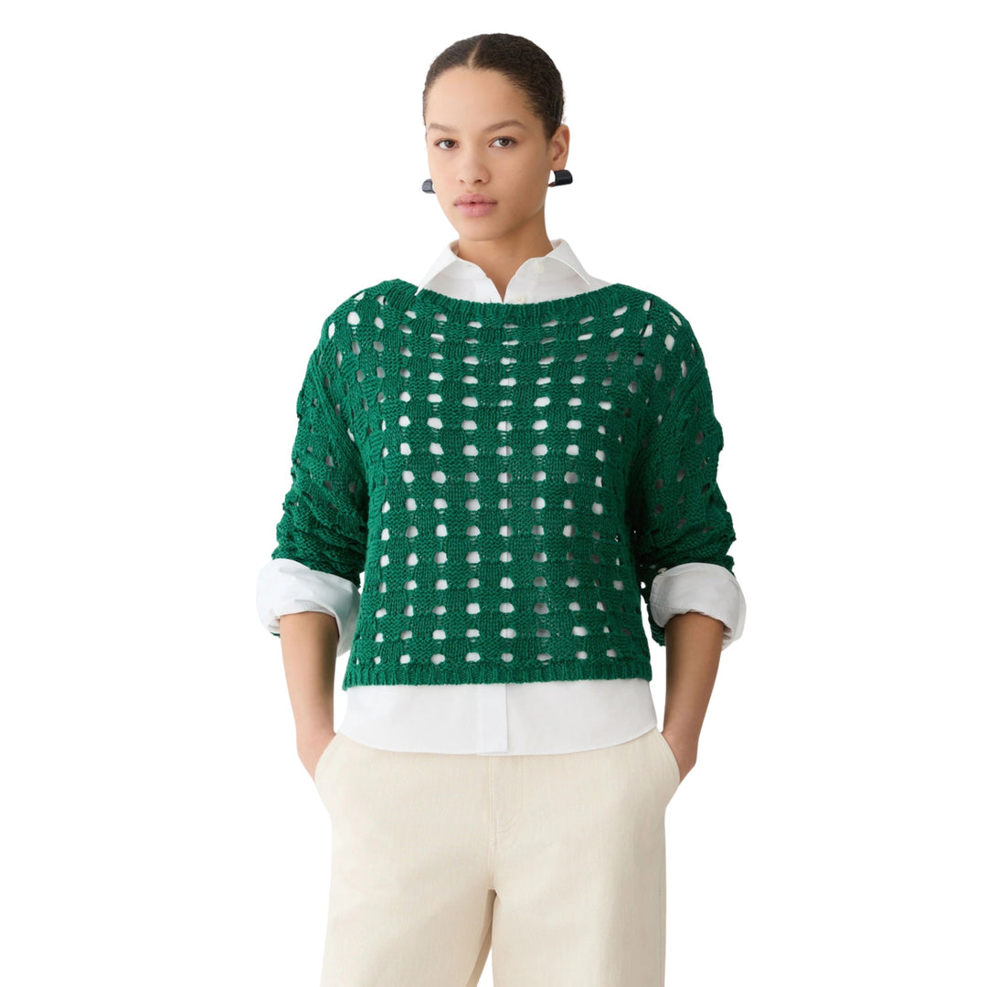 Basket Stitch Bateau Neck Sweater
