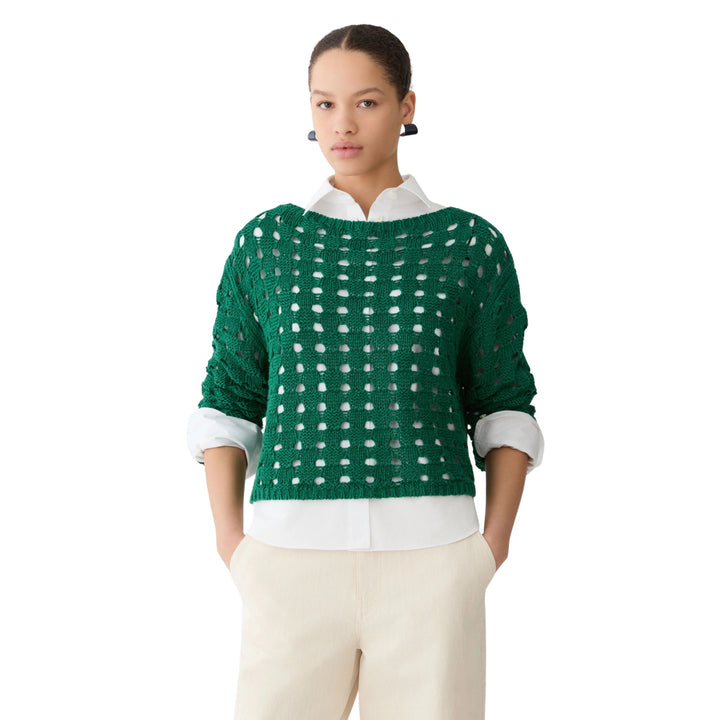 Basket Stitch Bateau Neck Sweater