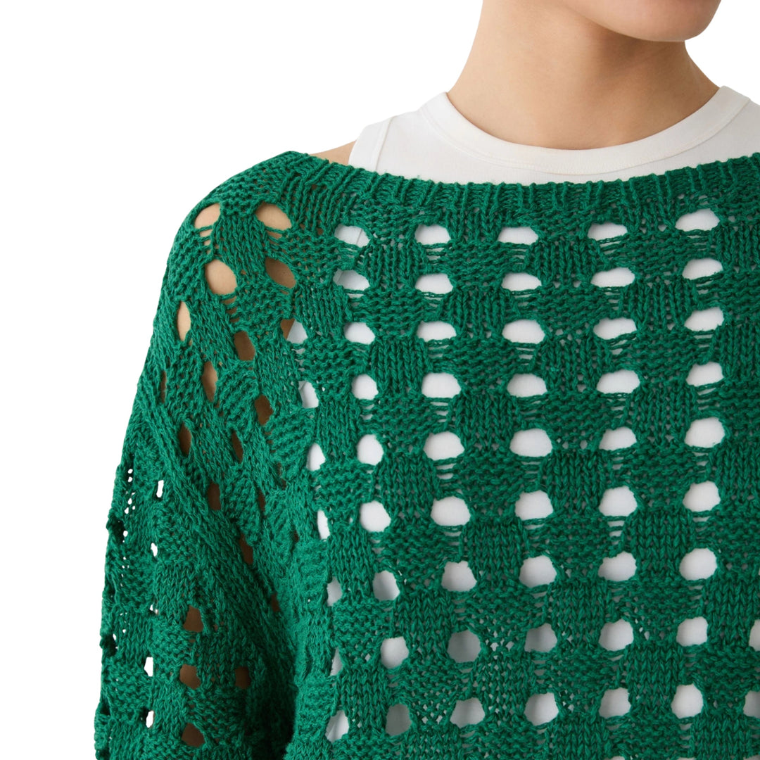 Basket Stitch Bateau Neck Sweater