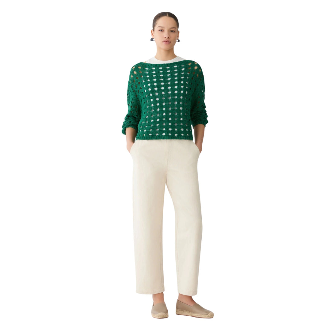 Basket Stitch Bateau Neck Sweater