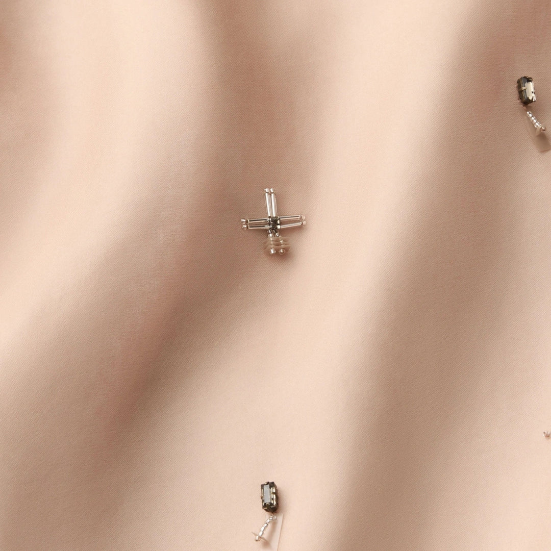 Beaded Silk Organza Shift Dress