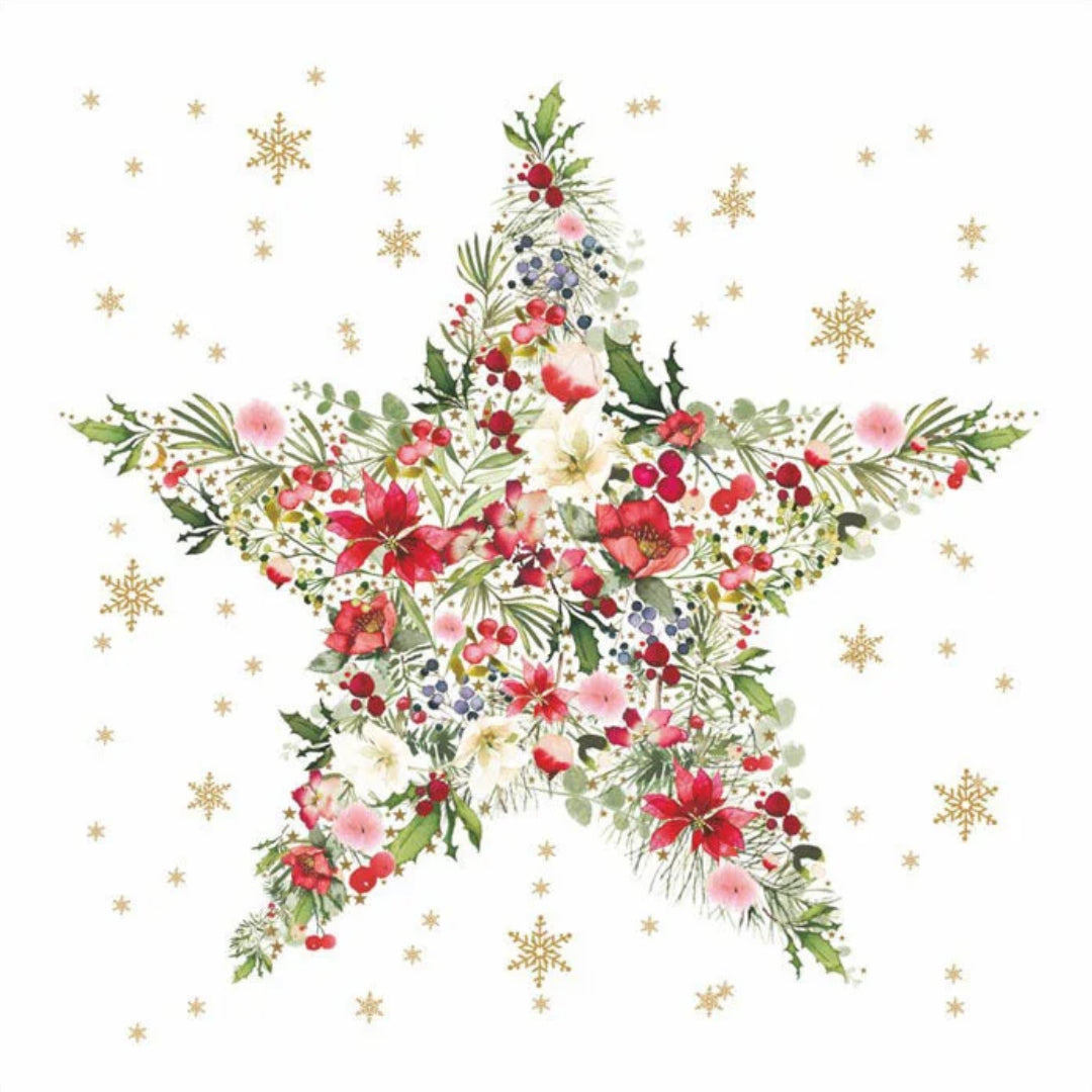 Beautiful Christmas Star Beverage Napkin
