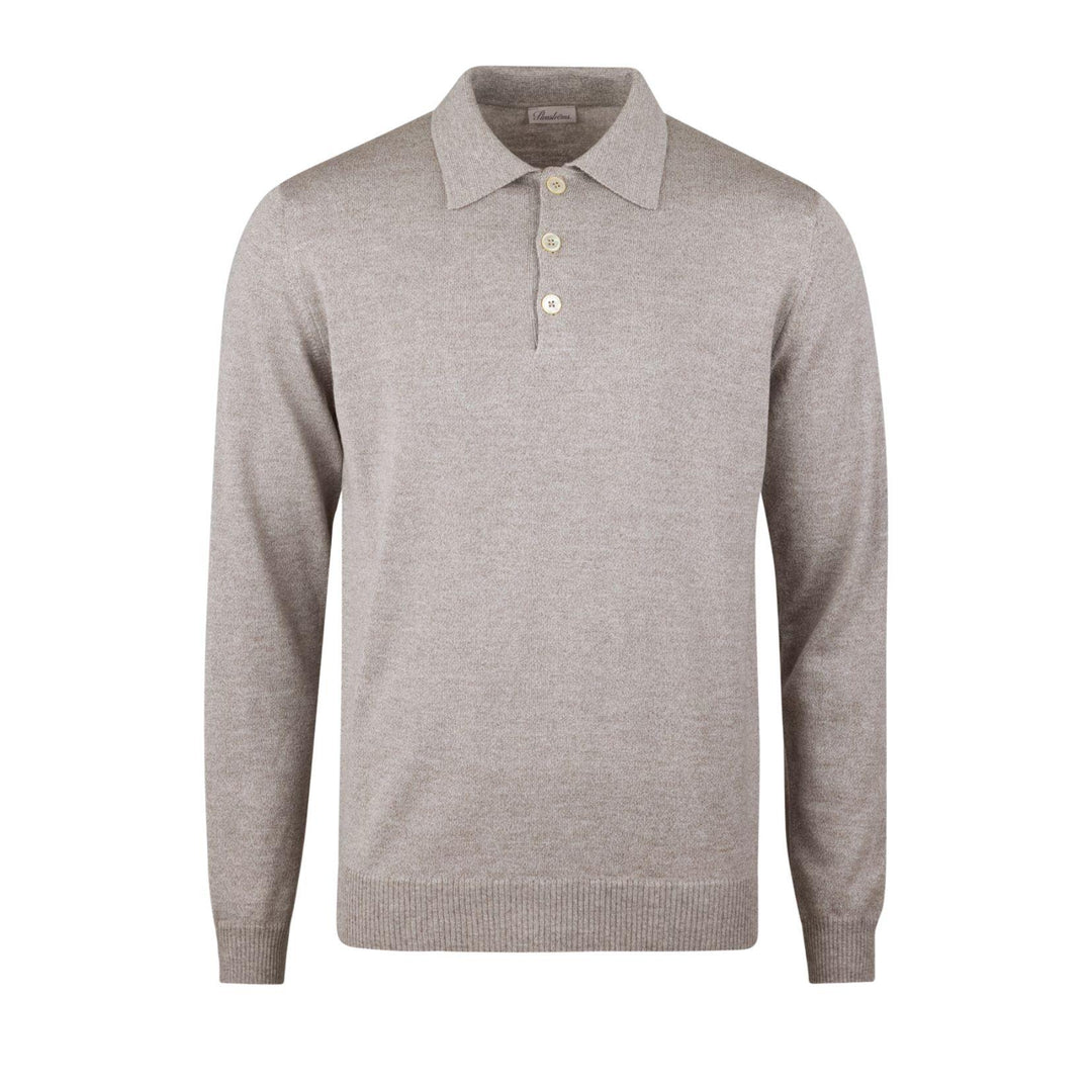 Beige Merino Wool Polo Shirt
