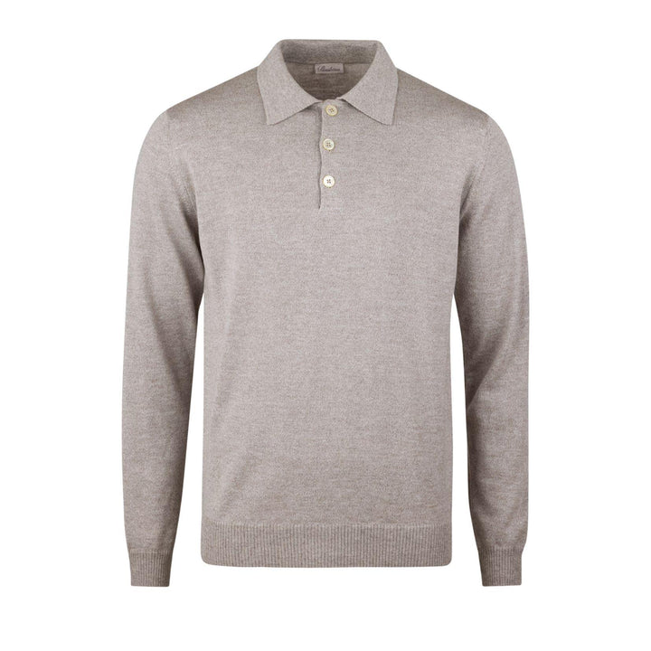 Beige Merino Wool Polo Shirt