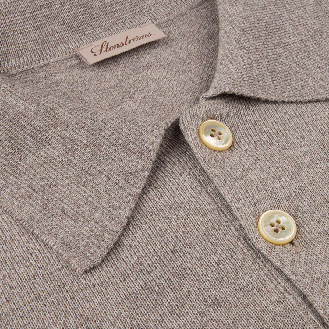 Beige Merino Wool Polo Shirt