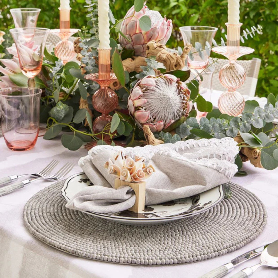 Bella Short Candle Holders - Blush, Set of 2 in a Box