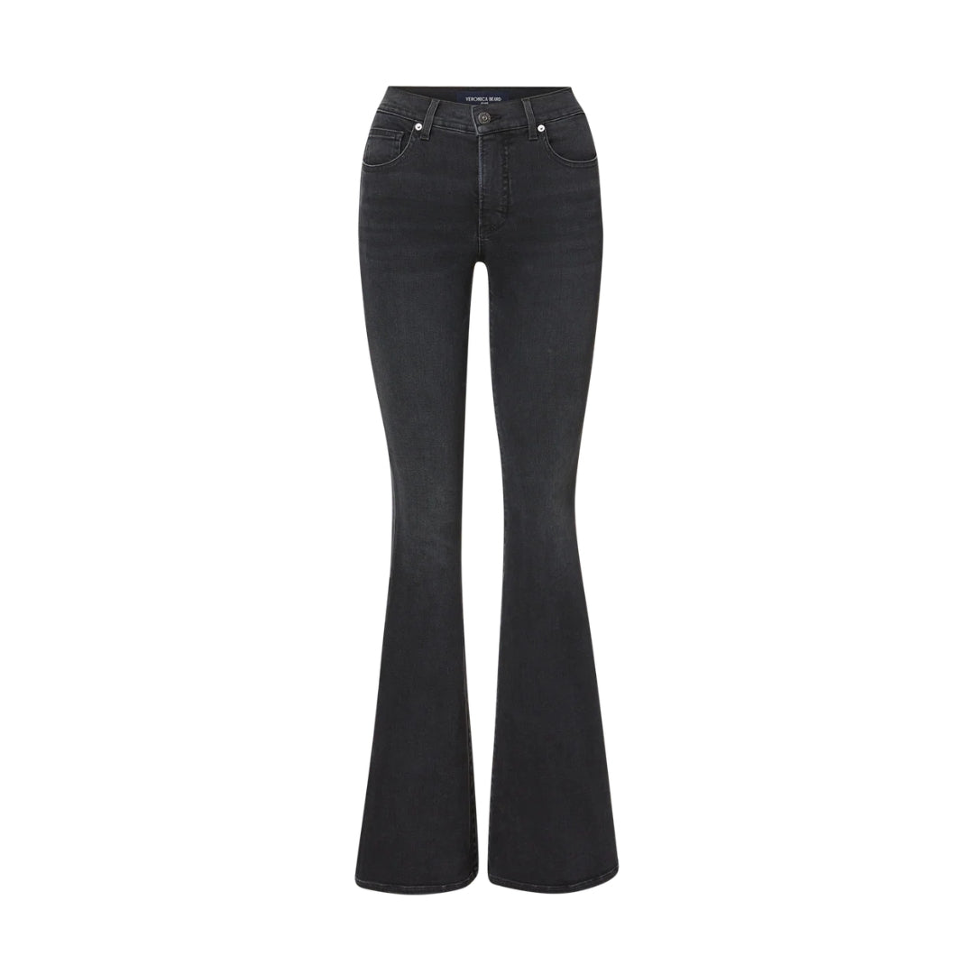 Beverly Mid-Rise Skinny-Flare Jean in Washed Onyx